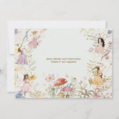 妖精のワイルドフラワーの花畑の誕生日写真 招待状 (裏面)