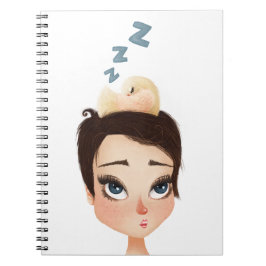 妖精の上に昼寝する鳥 ノートブック