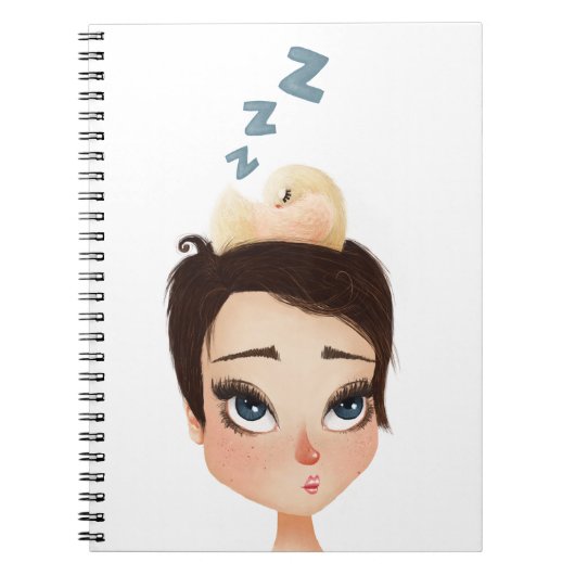 妖精の上に昼寝する鳥 ノートブック (正面)