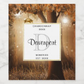 妖精の光で幻想的な森ワイン作り ワインラベル (シングルラベル)