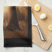 妖精の光で魔法の森 キッチンタオル (四つ折り)