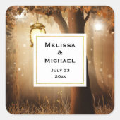 妖精の光を持つ魔法の森結婚 スクエアシール (正面)