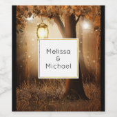 妖精の光を持つ魔法の森結婚 ワインラベル (シングルラベル)