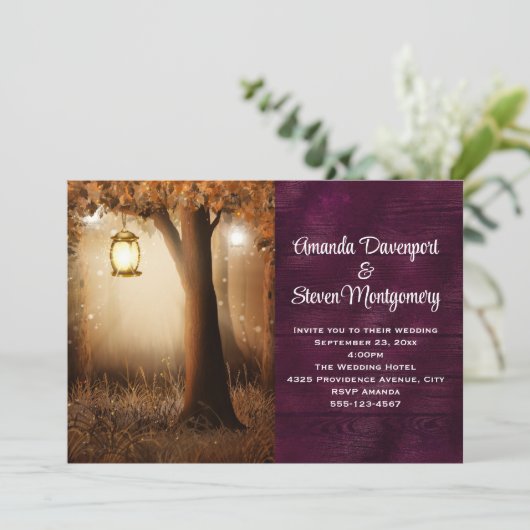 妖精の光を持つ魔法の森結婚 招待状 (スタンド正面)