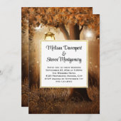 妖精の光を持つ魔法の森結婚 招待状 (正面/裏面)