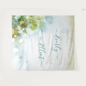 妖精の光 青緑色 ウェディングタペストリー タペストリー (正面(横))