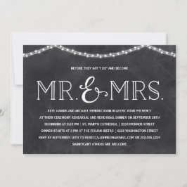 妖精の光|黒板リ素朴ハーサルディナー 招待状