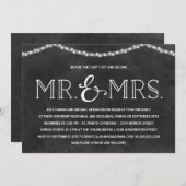 妖精の光|黒板リ素朴ハーサルディナー 招待状 (正面/裏面)