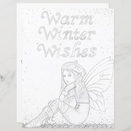 妖精の冬のユレイテ異教のィドカラーリングページ紙 (正面/裏面)