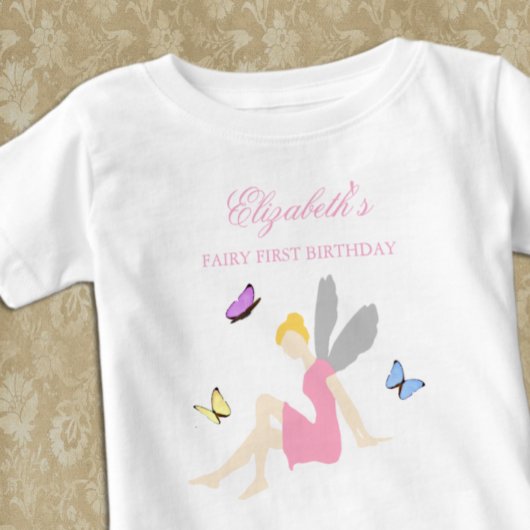 妖精の初誕生日ガール ベビーTシャツ