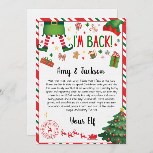 妖精の到着通知 - 妖精の歓迎の手紙 招待状 (正面/裏面)