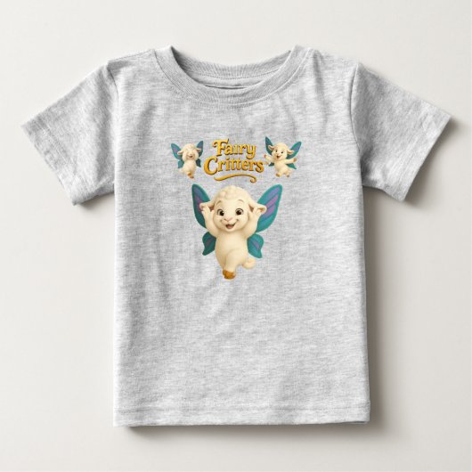 妖精の動物たち™ 妖精の子羊 ベビーTシャツ (正面)