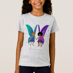 妖精の友達。信じ キッズTシャツ Tシャツ