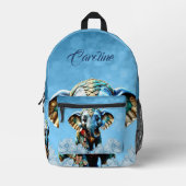 妖精の可愛い小さな象 プリントバックパック (正面)