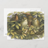 妖精の国は1870年、フクロウの妖精 ポストカード (正面/裏面)