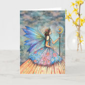 妖精の国クイーンイラストレーションバイモリーハリソンアート カード (黄色い花)