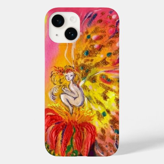 妖精の国/花妖精,ピンク色の黄色 Case-Mate iPhoneケース (裏面)