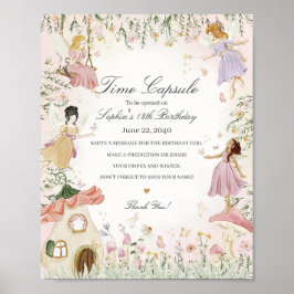 妖精の園時間カプセルパーティー標識 ポスター