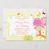 妖精の園遊会の誕生日の招待状 招待状 (正面)