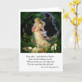 妖精の土地のハロウィンのファンタジーの挨拶状 カード (黄色い花)