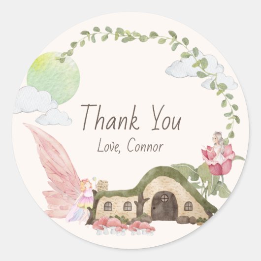 妖精の土地の誕生日パーティー ラウンドシール (正面)