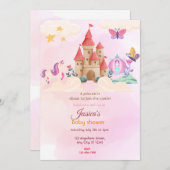 妖精の城のベビーシャワー 招待状 (正面/裏面)