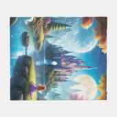 妖精の城の夢: ファンタジーな子供用城のブランケット フリースブランケット (正面(横))