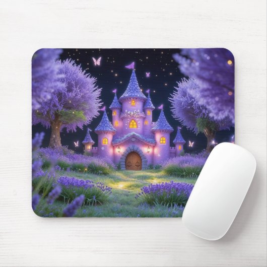 妖精の城の隠されたラベンダーグローブ マウスパッド (マウス)