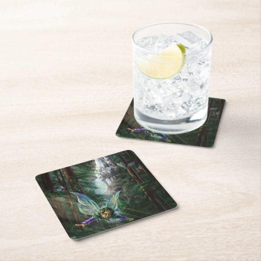 妖精の城林 スクエアペーパーコースター (インサイチュ)