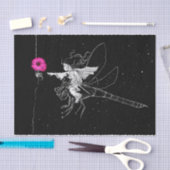 妖精の夜とピンクの花ティッシュペーパー 薄葉紙 (クラフト)