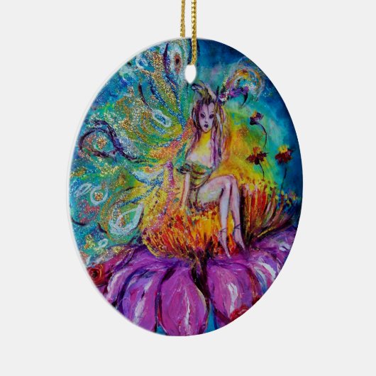 妖精の夜の青いサファイヤ鮮やかの宝石 セラミックオーナメント (右)