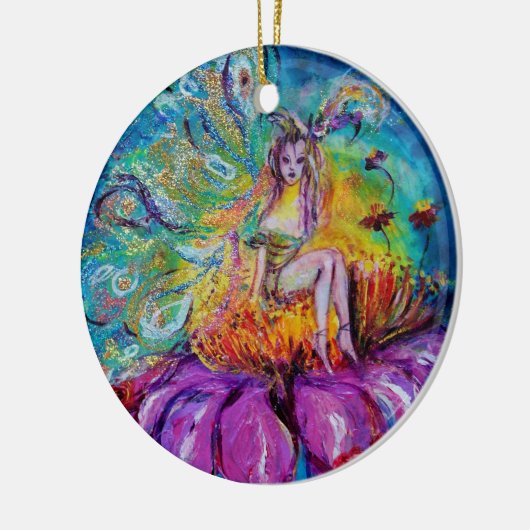 妖精の夜の青いサファイヤ鮮やかの宝石 セラミックオーナメント (左)