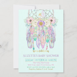 妖精の夢のキャッチャーBoho色の紙 招待状