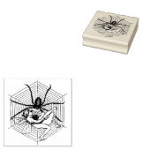 妖精の女の子がクモの巣のくもの巣に捕まった ラバースタンプ (押印)