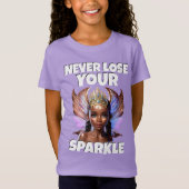 妖精の女の子の紫色の翼を失うことはない Tシャツ (正面)