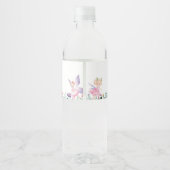 妖精の女の子の誕生日パーティーウォーターボトルラベル ペットボトルラベル (裏面)