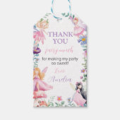 妖精の女の子の誕生日パーティーサンキューユユーラベル ギフトタグ (正面)