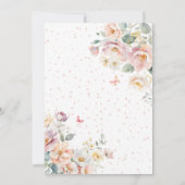 妖精の女の子の誕生日 ファンタジー フラワー 招待状 (裏面)