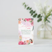 妖精の女の子の赤ちゃんシャワーおむつラッフルチケット エンクロージャーカード (スタンド正面)