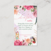 妖精の女の子の赤ちゃんシャワーおむつラッフルチケット エンクロージャーカード (正面)