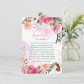 妖精の女の子の赤ちゃんシャワー本のリクエスト エンクロージャーカード (スタンド正面)