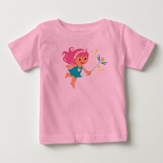 妖精の女の子の赤ちゃんTシャツ ベビーTシャツ (正面)
