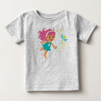 妖精の女の子の赤ちゃんTシャツ ベビーTシャツ