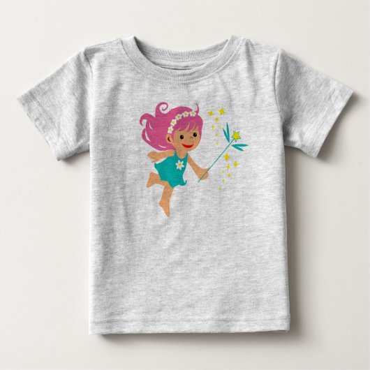 妖精の女の子の赤ちゃんTシャツ ベビーTシャツ (正面)