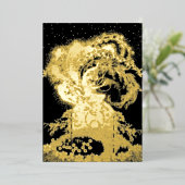 妖精の女の子の踊りで月明かり 箔招待状 (立ち正面)