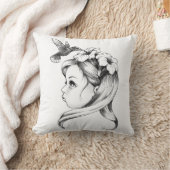 妖精の女の子の髪のペチュニア、ハチドリが飲む クッション (ブランケット)