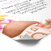 妖精の女の子誕生日時間カプセルサイン ポスター (角)