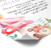 妖精の女の子誕生日時間カプセルサイン ポスター (角)