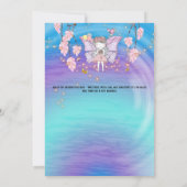 妖精の女の子魔法の誕生日ライトバタフライ 招待状 (裏面)