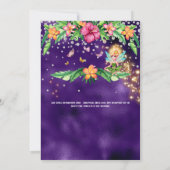 妖精の女の子魔法グリッタートロピカルガーデンきらめく 招待状 (裏面)